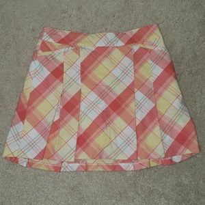 Lady Hagen Peach/Yellow/White Plaid Golf Skort